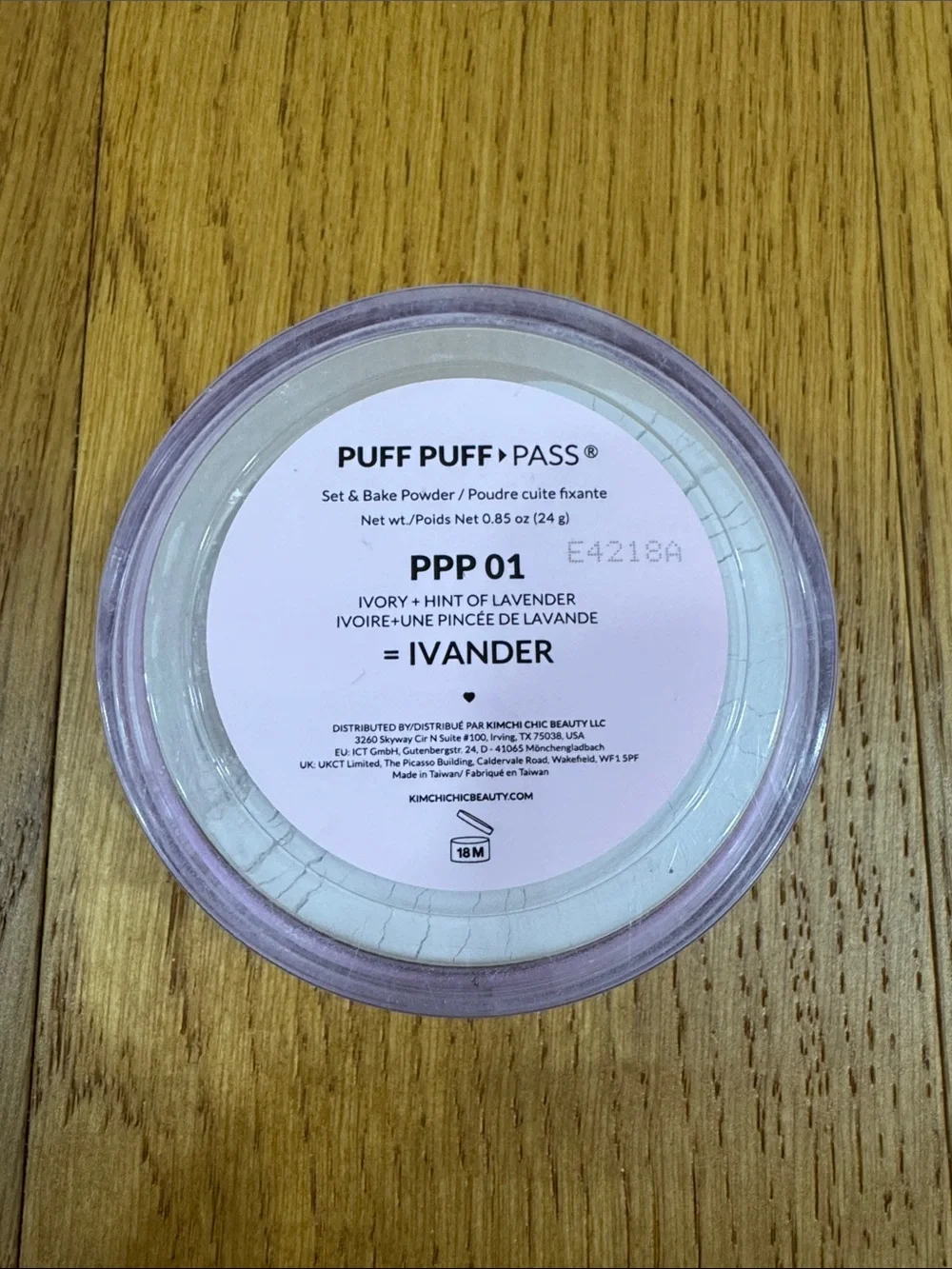 KinChi Chic Puff Puff Pass Set & Bake Powder - Lavender light purple PPP01